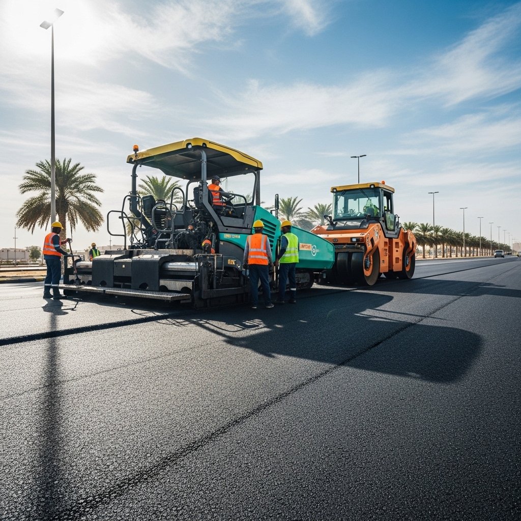 أعمال رصف سفلتة متطورة